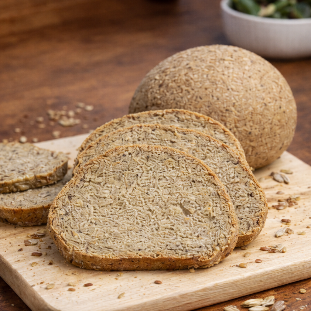 Keto-friendly bread serving